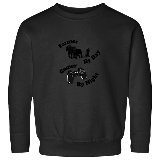 Discover Farmer By Day Gamer By Night - Black and White Sweatshirts