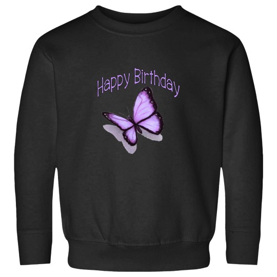 Discover Happy Birthday, Purple Butterfly Sweatshirts