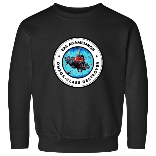 Discover Eas Agamemnon - Omega-Class Destroyer - Black - Sci-Fi - B5 Wonka Bar Poster Sweatshirts