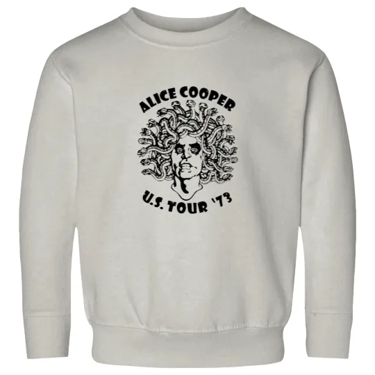 Discover Alice Cooper Men's Sweatshirts, Medusa USA Tour 1973 Cover White Graphic Sweatshirts