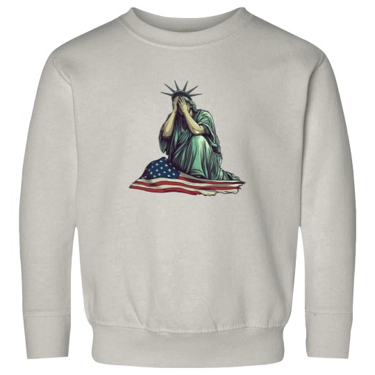 Discover Crying Statue of Liberty Sweatshirts, Political Protest Sweatshirts Patriotic American Flag Sweatshirts