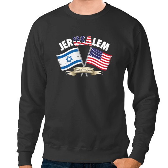 Discover jerusalem israel usa american flag Sweatshirts