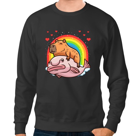 Discover Capybar a Giant Cavy Rodent With Hearts Capybar a Sweatshirts