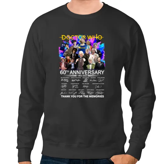 Discover Doctor Who 60th Anniversary 1963 - 2023 Signature Thank You Sweatshirts