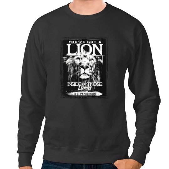 Discover Lion In Those Lungs Christian Sweatshirts, Christian Faith Sweatshirts, Gratitude Brandon Lake Sweatshirts