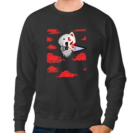 Discover Red Cloud Japanese Great Pyrenees Kitsune aniime Sweatshirts