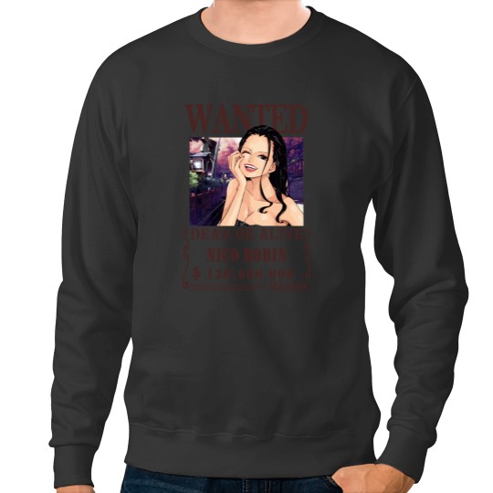 Discover Nico Robin Wanted One Piece Anime Sweatshirts