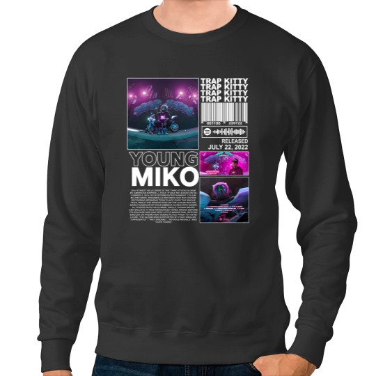 Discover Young Miko Rap Sweatshirts, Trap Kitty Album 90s Sweatshirts