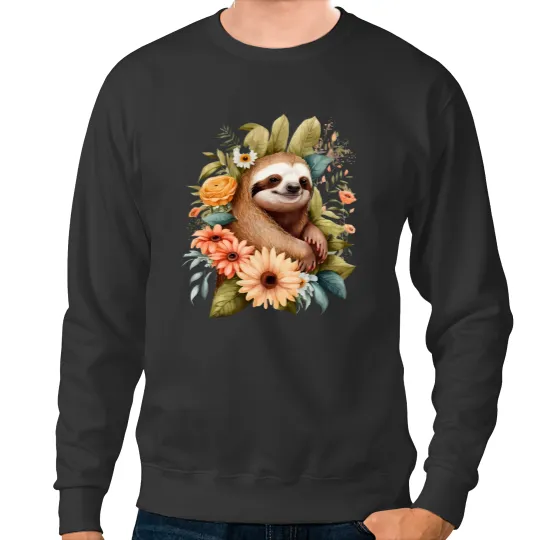 Discover Sloth Lover Sweatshirts with Floral and Graphic Designs