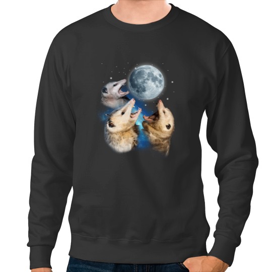 Discover Three Possum Howling At Moon - Funny Opossum Lovers Costume Sweatshirts