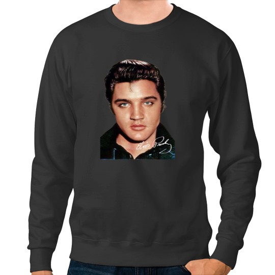 Discover Elvis Presley Signature Sweatshirts Short Sleeve Cotton White Women Men S to 5XL