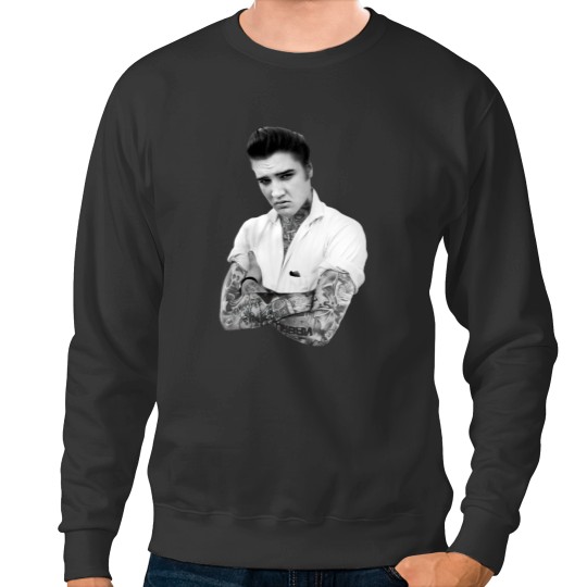Discover Elvis Presley Tattoo Rockabilly Sweatshirts Black