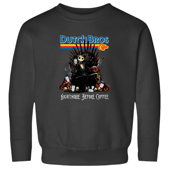Discover Dutch Bross Coffeee The King Jack SKEL-ling-ton Night-mar-e Before Coffee Halloween. Sweatshirts