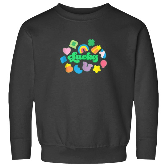 Discover Lucky Charm Shapes Marshmallows Happy St Patricks Day Irish Sweatshirts