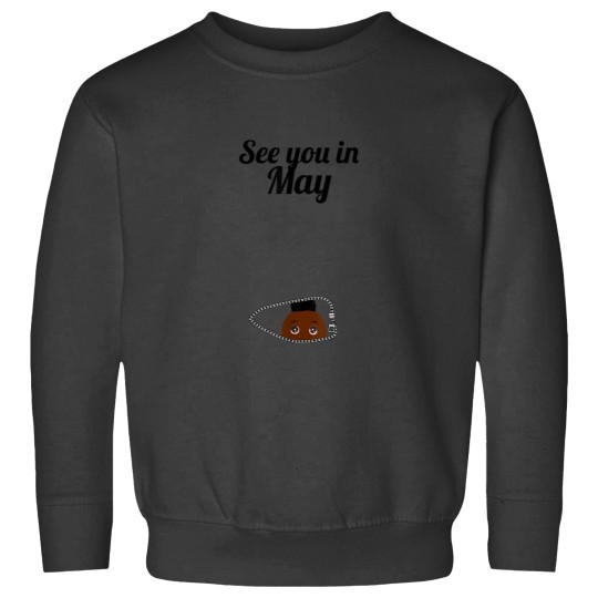 Discover See you in May Cute Peeking Black Baby Mom Gift Sweatshirts