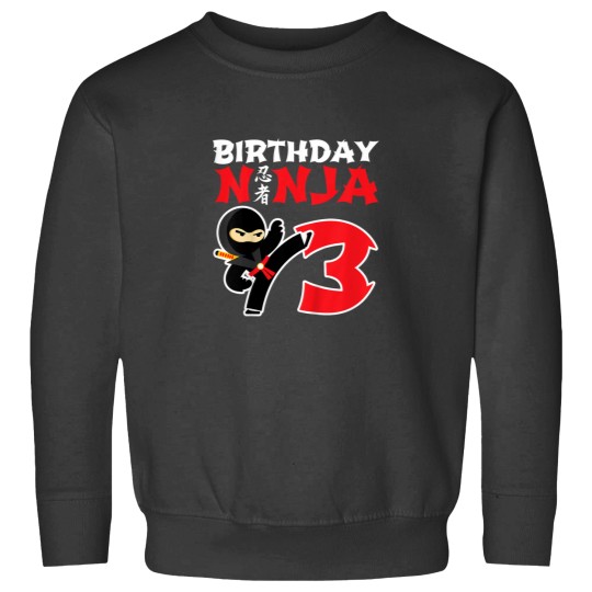 Discover Kids Birthday Ninja Shirt 3 Year Old Ninja Birthday Party Theme Sweatshirts