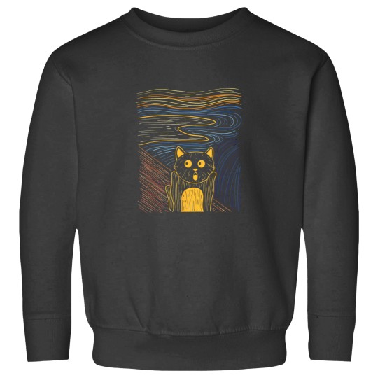 Discover The Scream Funny Art Painting Cat Edvard Munchs Parody 7022 Sweatshirts