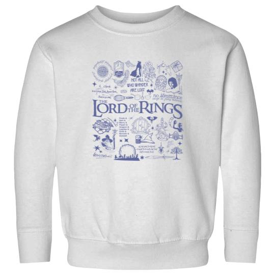 Discover The Lord of the Rings Blue Doodle Sweatshirt, Aragorn Gandalf Frodo Baggins Sweatshirt