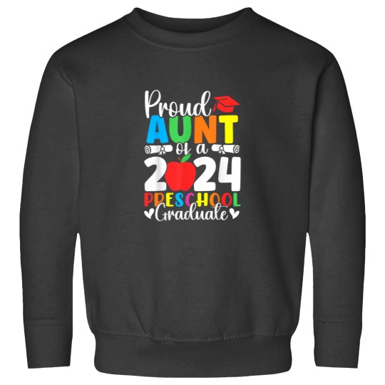 Discover Proud Aunt of Class of 2024 Preschool Graduate Graduation Sweatshirts