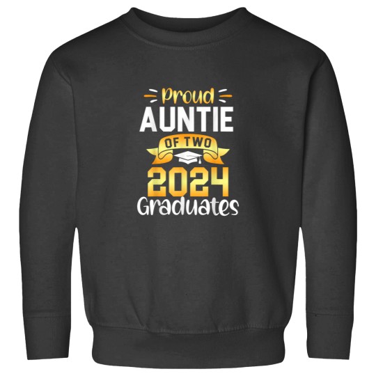 Discover Proud Auntie of 2024 Graduates Twin Family Graduation Day Sweatshirts