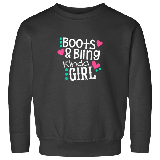 Discover Princess Cowboy Boots Cowgirl Bling Country Western Girls Sweatshirts