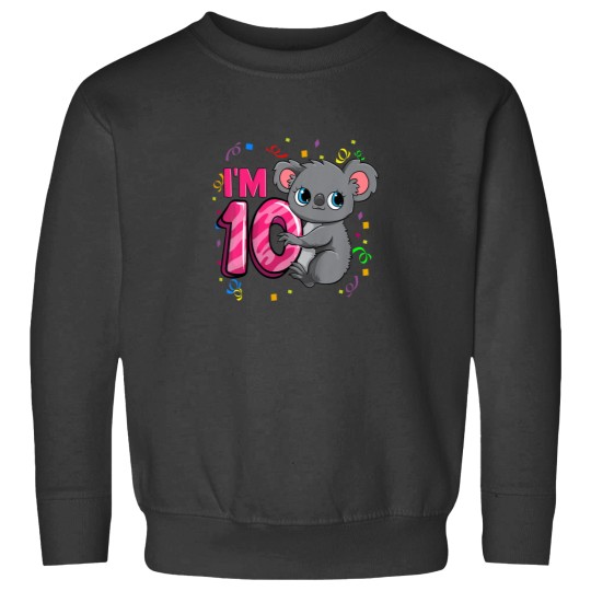 Discover Kids 10th Birthday Shirt For Girls Koala Bear 10 Years Old Sweatshirts