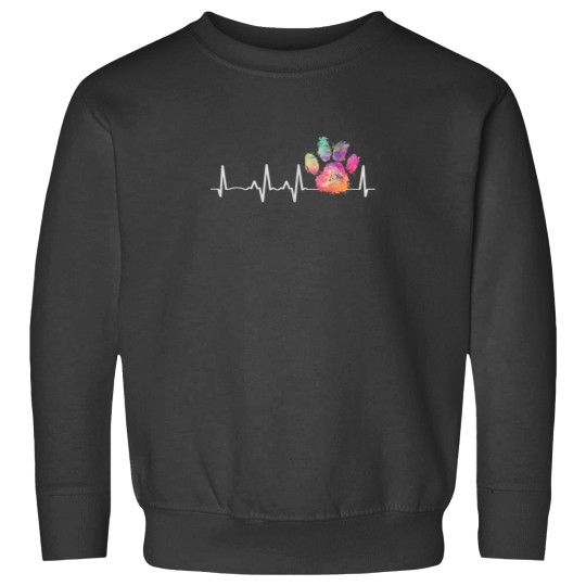Discover Cute Veterinarian Gift Rainbow Paw Print Heartbeat Vet Tech Sweatshirts