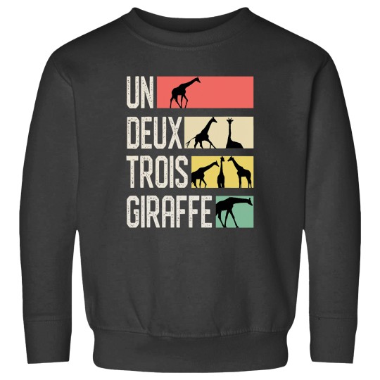 Discover Un Deux Troix Giraffe French Animal Sweatshirts