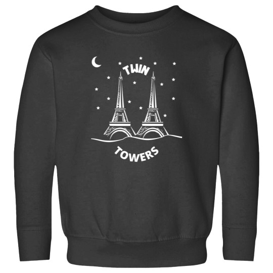 Discover Twin Towers - Eiffel Towers At Night Sweatshirts