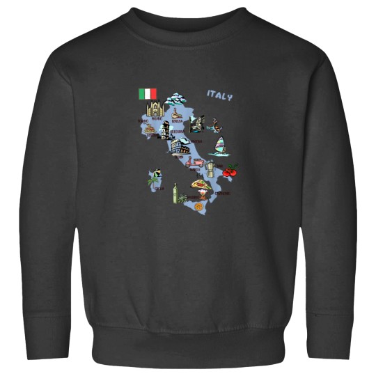 Discover Italy tourist map with landmarks flag and famous symbols Sweatshirts