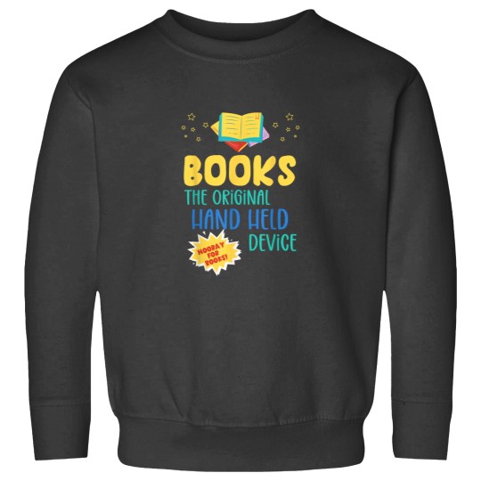 Discover Books The Original Hand Held Device Librarian Read Teacher Sweatshirts