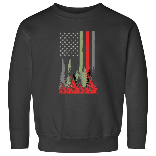 Discover Wildland Firefighter Shirt Patriotic US American Flag Gift Essential Sweatshirts