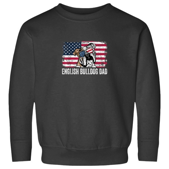 Discover Distressed USA Flag English Bulldog Dad Fathers Day Sweatshirts
