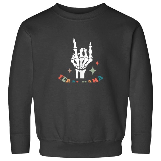 Discover Just A Feral Mama Raising Feral Children Groovy on Back Sweatshirts