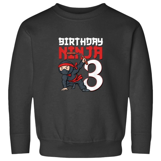 Discover Kids 3rd Birthday Ninja Im 3 Years Old Bday Party Best Boy Sweatshirts
