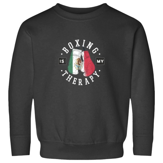 Discover Boxing Is My Therapy Mexico Boxing Glove Mexican Flag Boxer Sweatshirts