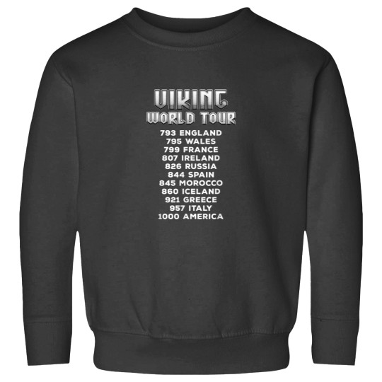 Discover Cool Viking World Tour Funny Norse Nordic Culture Raiding Sweatshirts
