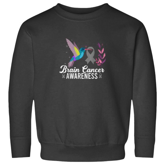 Discover Brain Tumor Awareness Hummingbird Brain Cancer Graphic Sweatshirts
