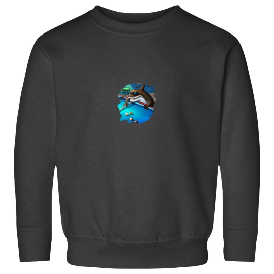 Discover Cool Shark Playing Pool Billiards in Lounge Funny Sharks Sweatshirts