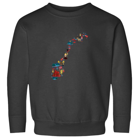 Discover NORWAY MAP Stylized Map of Norge Norwegian Symbol 9813 Sweatshirts