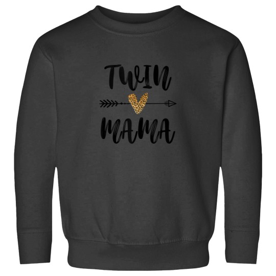 Discover Twin Mama Mothers Day Funny Leopard New Mom Of Twins Sweatshirts