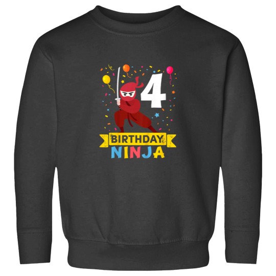 Discover Kids 4 Year Old Ninja Birthday Sweatshirts