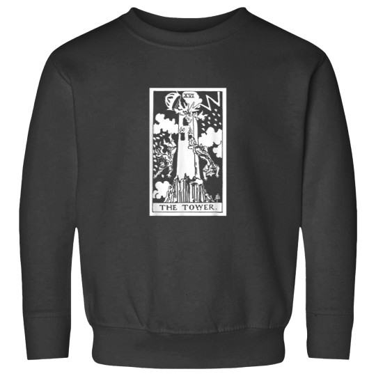 Discover The Tower Tarot Card XVI Sweatshirts