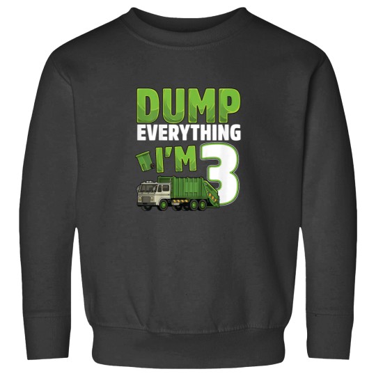Discover Recycling Trash 3 Year Old Garbage Truck 3rd Birthday Boy Sweatshirts