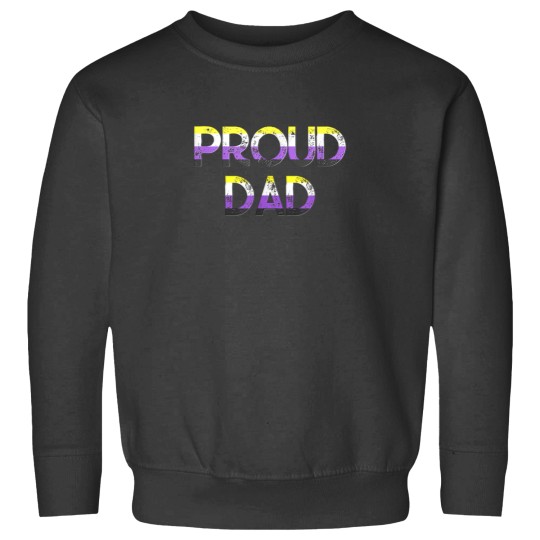 Discover Proud Dad Nonbinary Pride Flag LGBT Fathers Day Shirt 3765 Sweatshirts