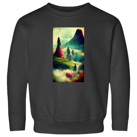 Discover Fantasy Mountain Scene Sweatshirts