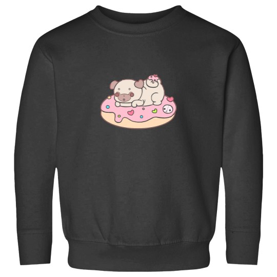 Discover Pug Pug on a donut (1) Sweatshirts