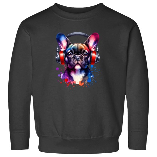 Discover French Bulldog With Headphones Sweatshirts