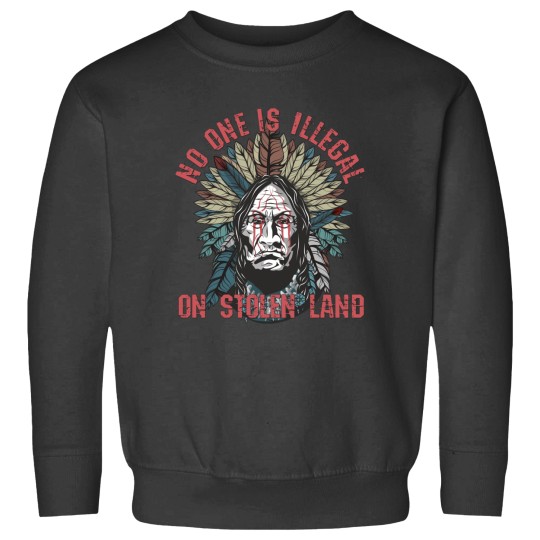 Discover No One Is Illegal On Stolen Land American Indian Feather Headdress Sweatshirts