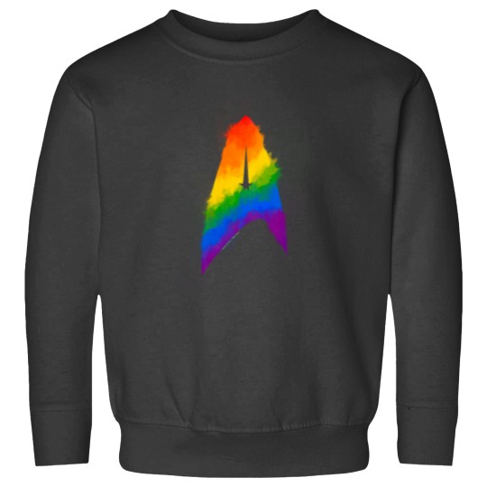 Discover Star Treks Discovery Rainbow Pride Starfleet Badge Pocket Sweatshirts